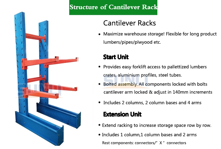 Adjustable Heavy Duty Industrial Storage Cantilever Rack