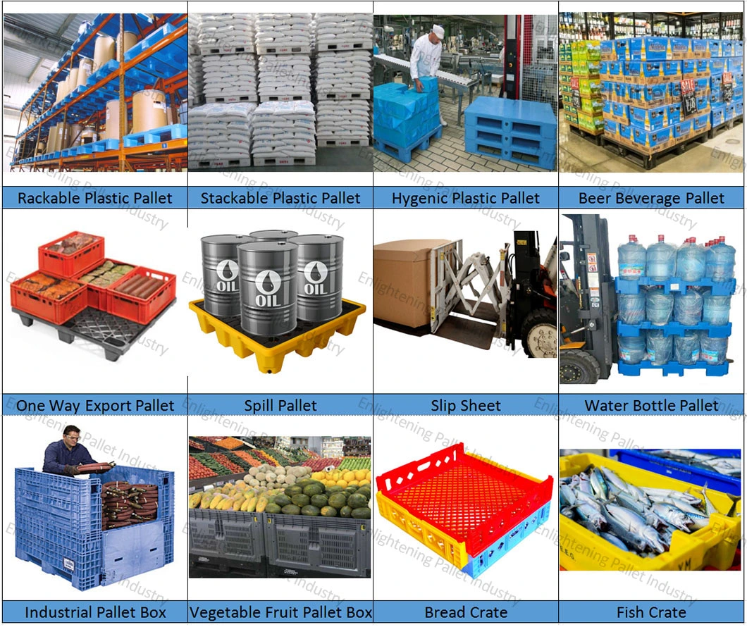 Manufacture OEM Heavy Duty Industrial Steel Reinforced Rack Single Double Face Stacking Grid Solid Cheap HDPE Warehouse Storage Euro Plastic Pallet Price