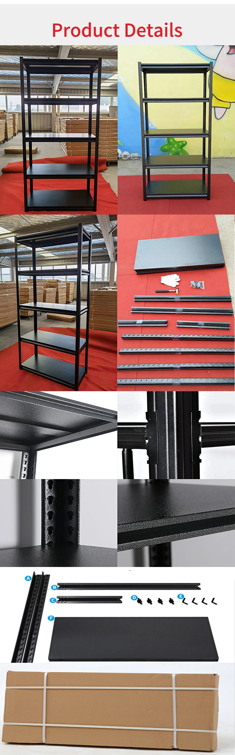 Customized Metal Light Duty 5 Layers Shelf Display Steel Goods Storage Rack/Shelving