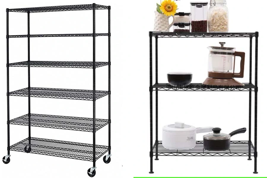 Black Color Light Duty Popular Wire Shelvings Anti-Rust Chrome-Plated Process Shelving