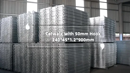 Factory Supply Cheap Scaffolding Walk Boards Galvanized Steel Catwalk Panel Price Scaffolding Platform Scaffold Plank with Hook