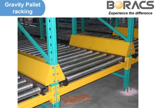 First in First out Roller Gravity Carton Flow Pallet Rack Warehouse Storage Logistic Equipment Rack